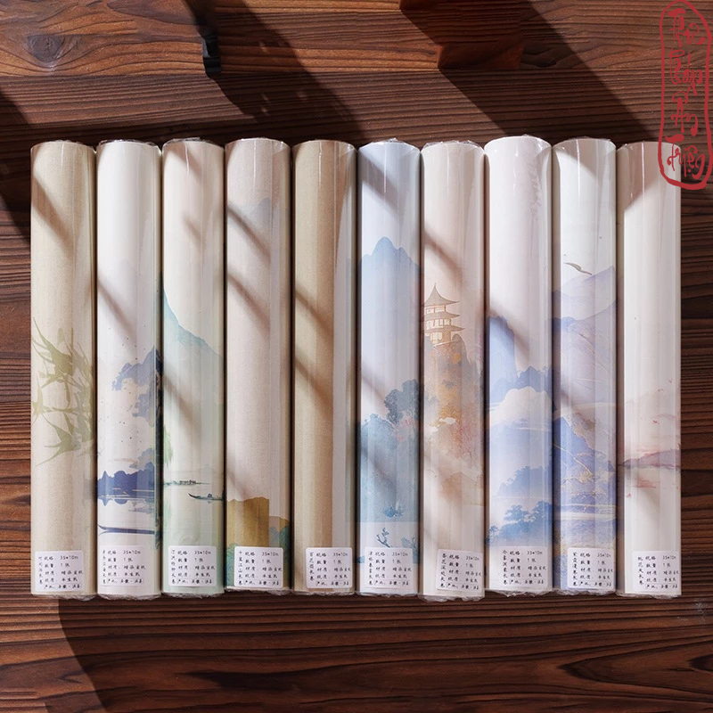 10m Giấy Xuyến Chỉ Phủ Sáp Sơn Thủy Như Mộng Kẻ Ô Luyện Viết Thư Pháp Hán Việt