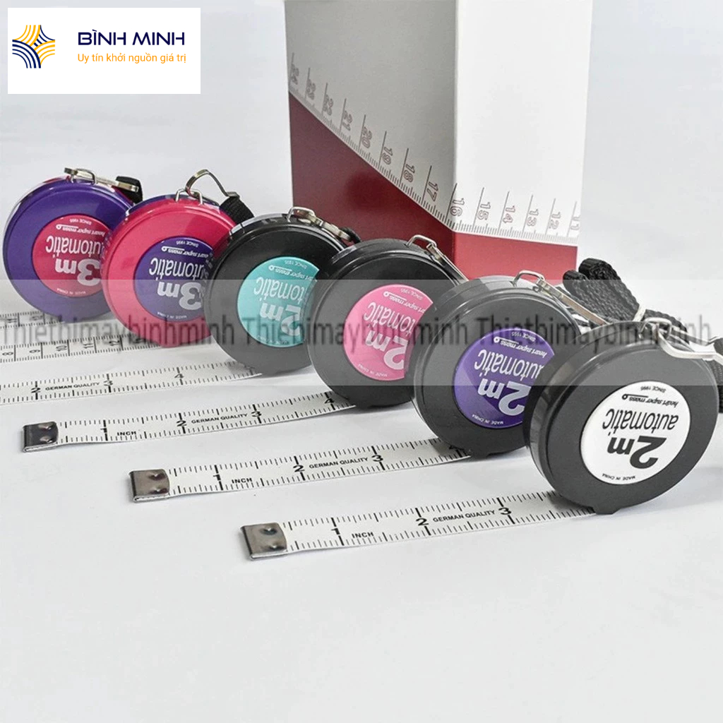 Thước CUỘN, dây rút Đức dài 2m, 3m bản rộng 15mm có móc khóa 2 mặt INCH ...