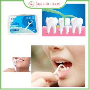 Hộp 50 Cây Tăm Chỉ Nha Khoa Sợi Chỉ Mảnh (bán combo 3 hộp)