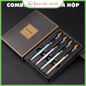 Set 4 Cái Bàn Chải Đánh Răng Ba Mặt Lông Mềm Bảo Vệ Nướu Nhạy Cảm Có Hộp Gói Độc Lập Làm Sạch Sâu Bàn Chải Chăm Sóc Răng