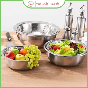 Bộ 5 chậu thau inox cao cấp rửa thực phẩm