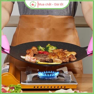Chảo nướng đá không dầu Hàn Quốc size 34cm,chảo nướng thịt BBQ chống dính
