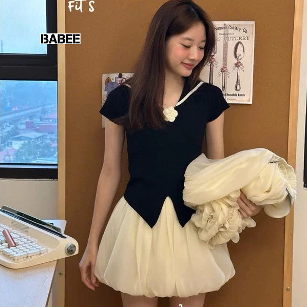 Chân Váy Nữ BABEE Dáng Bí Ngắn Kiểu Bồng Xòe Lưng Chun Dễ Thương Xinh Xắn Dễ Phối Đồ