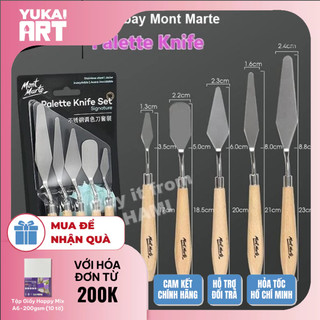 [Hỏa tốc HCM] Bộ 5 Bay Pha Màu Thép Không Gỉ Cán Gỗ Và Nhựa Dẻo Mont Marte