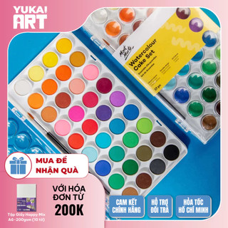 [Hỏa tốc HCM] Bộ Màu Nước Dạng Nén Mont Marte 12/16/36 màu Kèm Cọ Vẽ