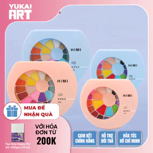 Bộ Màu Nước Dạng Thỏi 24/38 Màu Himi Miya - Solid Watercolor - Kèm Cọ và Khay Vẽ