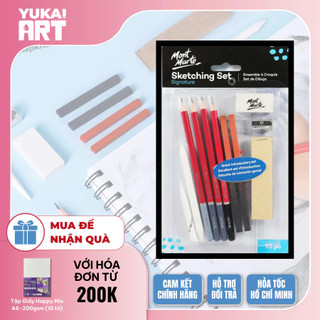 [Hỏa tốc HCM] Bộ Bút Chì Sketching Ký Hoạ Signature Mont Marte - 13 Món
