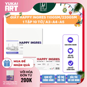 Giấy chuyên dùng luyện thi và học mỹ thuật Happy Ingres 110gsm,220gsm (xấp 10 tờ)