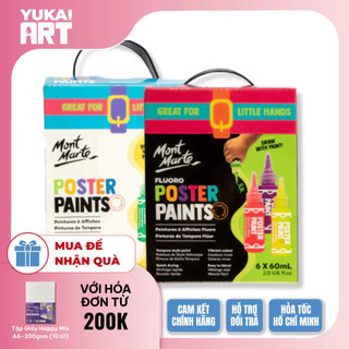 [Hỏa tốc HCM] Bộ Màu nước Poster Paint Mont Marte 6,12,24 Màu x 60ml
