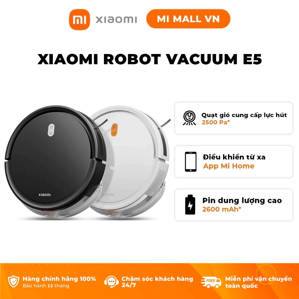 Robot Hút Bụi Lau Nhà Xiaomi Robot Vacuum E5 / E10 / E10C / S20 Plus - Dọn Sạch Mọi Vết Bẩn - Bảo Hành 12 Tháng