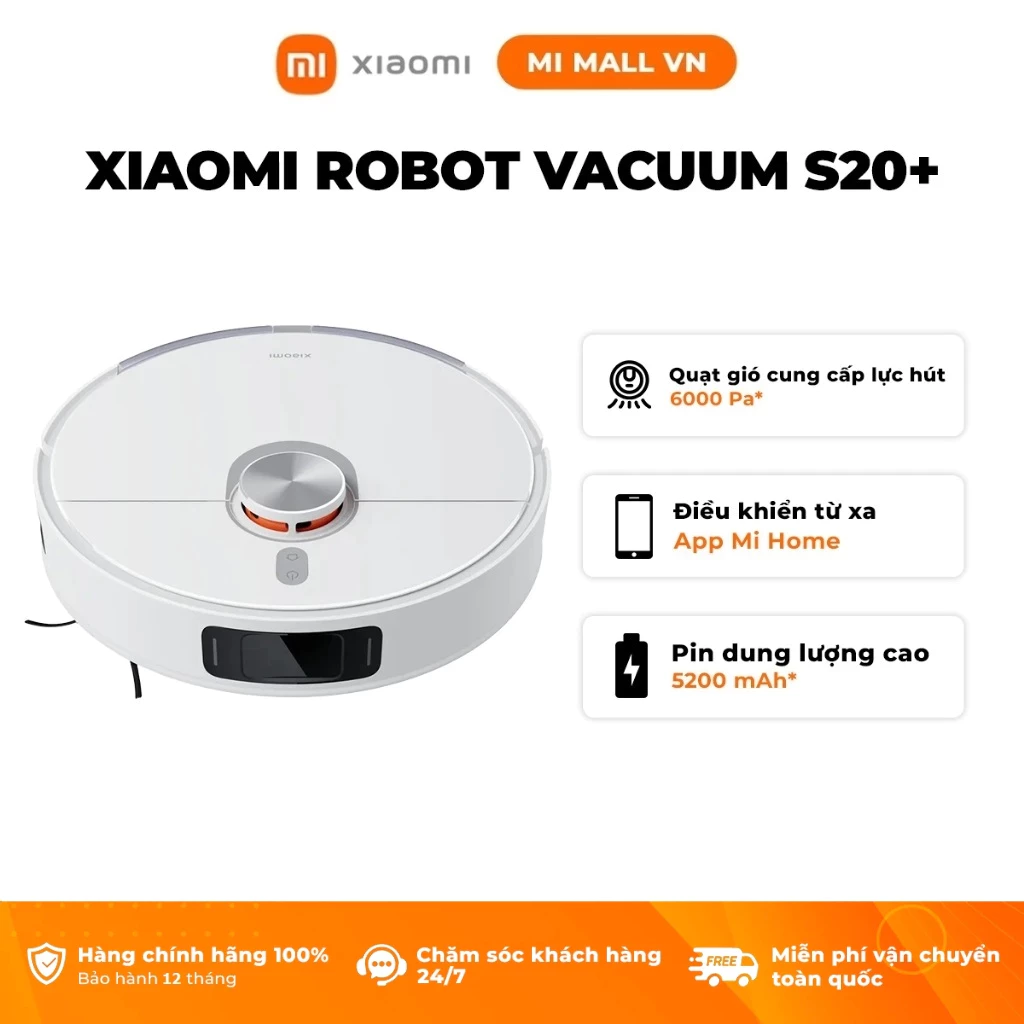 Robot Hút Bụi Lau Nhà Xiaomi Robot Vacuum E5 / E10 / E10C / S20 Plus - Dọn Sạch Mọi Vết Bẩn - Bảo Hành 12 Tháng