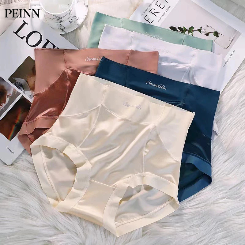 [Peinn] Combo Quần lót nữ lụa satin cạp cao gen bụng,nâng mông thấm hút tốt kháng khuẩn,co giãn 4 chiều không lộ viền mã