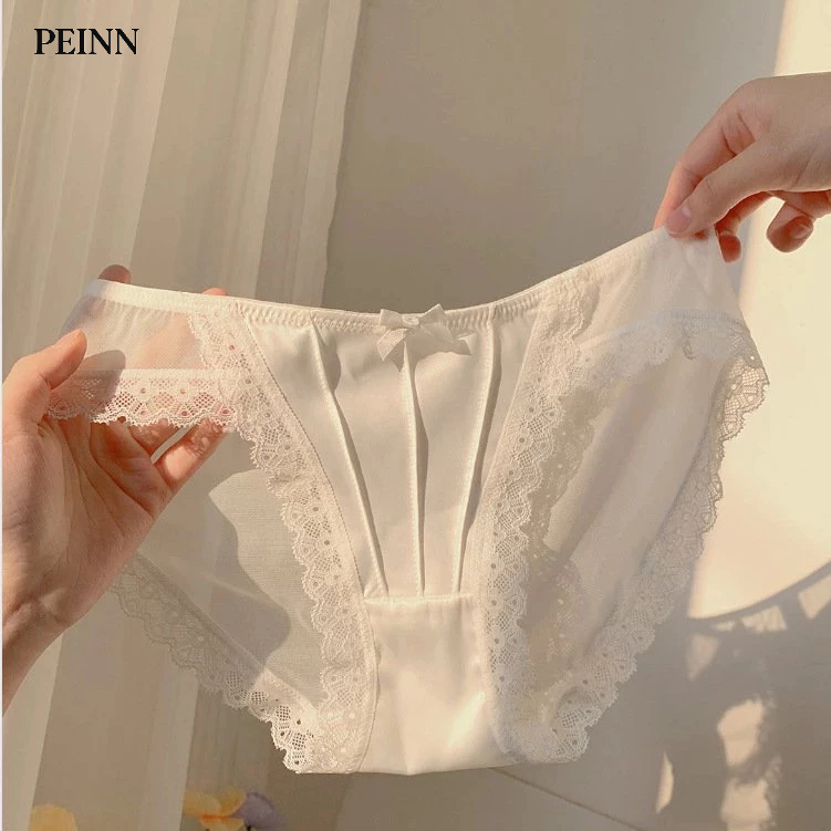 [Peinn] Quần lót ren su lưới phối nơ gợi cảm QLS55