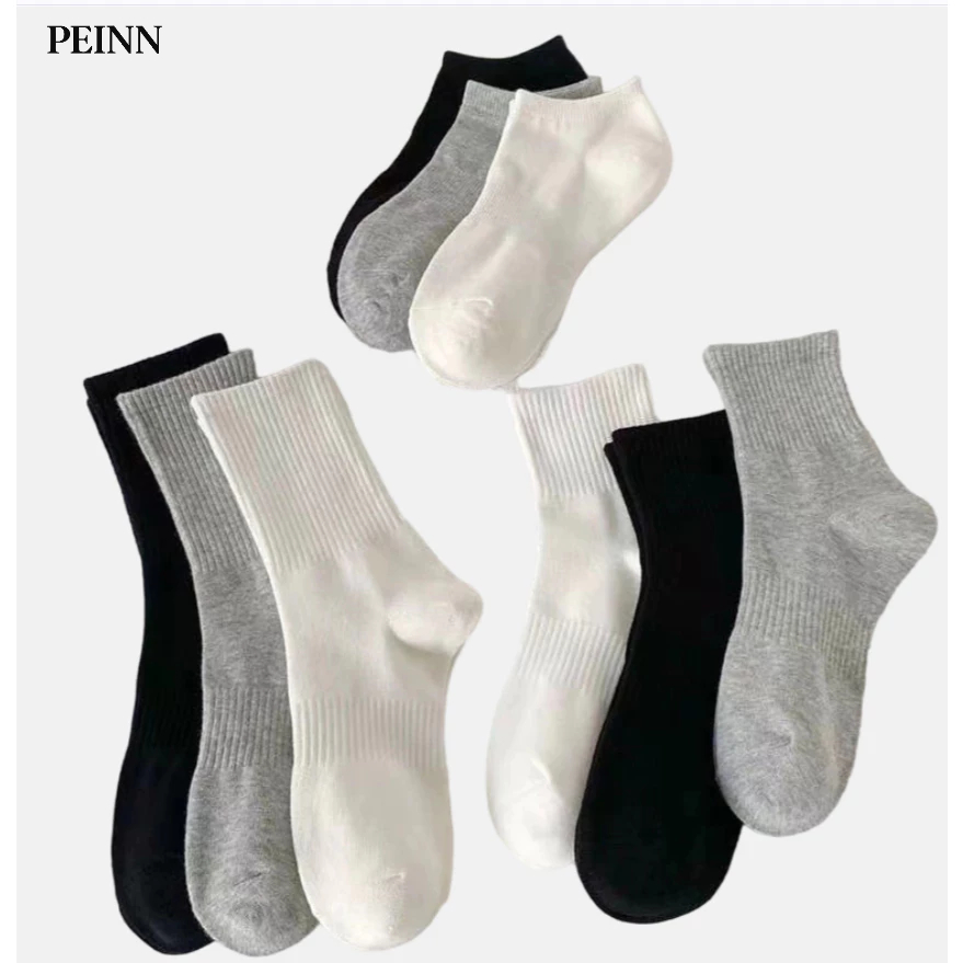 [Peinn] Tất Cổ Cao Nữ Nam Phong Cách Hàn Quốc TVA27 Vải Co Giãn Ba Màu Có Thể Chọn