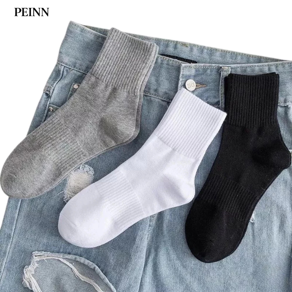 [Peinn] Tất vớ nam nữ TVA26 chất liệu vải Hàn co giãn bốn chiều, kiểu dáng trơn phong cách hiện đại