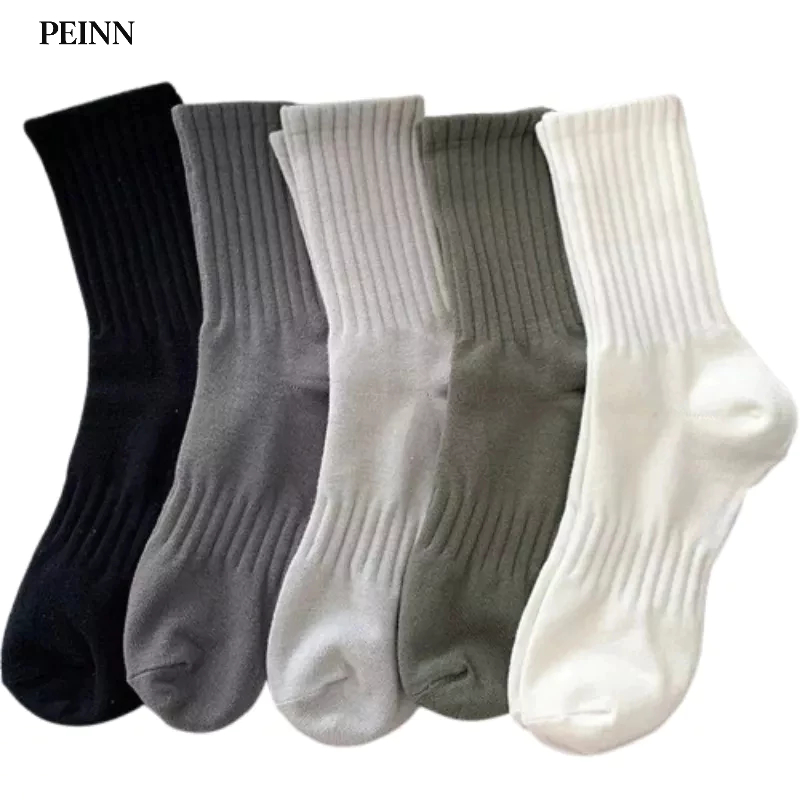 [Peinn] Tất nam nữ giữa ống TVA25 phong cách đơn giản trung tính thấm mồ hôi thoáng khí