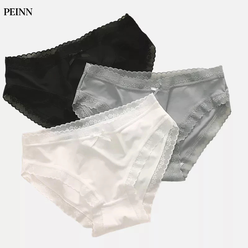 [Peinn] Quần Lót Nữ Su Lụa QLS19 Siêu Mỏng Không lộ viền co giãn phối ren hoa thoáng mát gợi cảm MÃ 1271