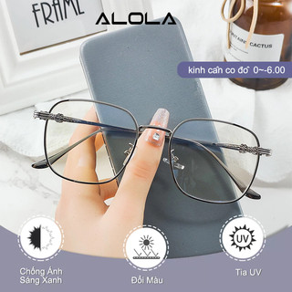 Gọng Kiếng Cận Nam Nữ ALOLA Kính Cận Gọng Kim Loại Chống Ánh Sáng Xanh Tia UV Đổi Màu Khi Ra Nắng