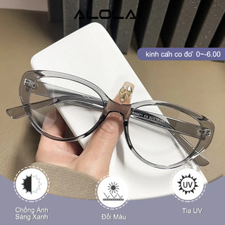 Kính Giả Cận Nữ ALOLA Kính Cận Gọng Mắt Mèo TR90 Đổi Màu Khi Ra Nắng Chống Ánh Sáng Xanh Tia UV Cao Cấp