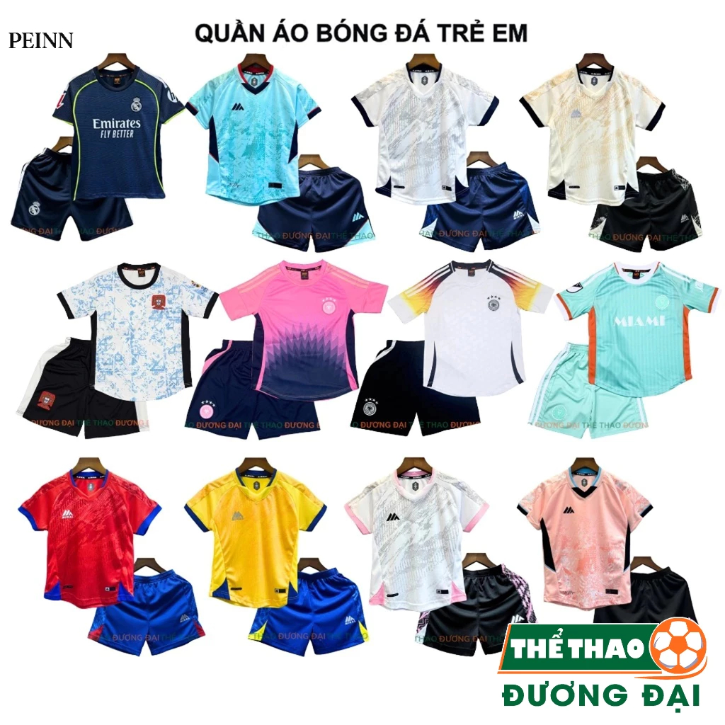 [Peinn] Quần Áo Bóng Đá Trẻ Em Dễ Thương Thun Mè Đồ Đá Banh Cho Bé Thể Thao Đương Đại