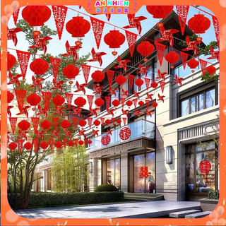 Set 10/20 Đèn Lồng Giấy Nilon Đỏ Tết 2026 – Combo Trang Trí Tết Bính Ngọ Cho Nhà Cửa, Cửa Hàng, Sảnh Tiệc KTET