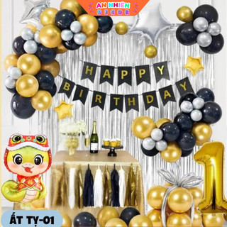 Set Bóng Bay Trang Trí Sinh Nhật, Thôi Nôi Tuổi Rắn - Combo Decor Cho Bé Tuổi Tỵ Dễ Làm, Siêu Xinh