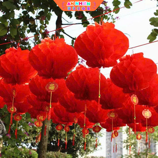Combo 50-100 Đèn Lồng Nilon Đỏ Decor Tết 2026 – Đèn Lồng Chữ Phúc Đỏ Trang Trí Tết Bính Ngọ KTET