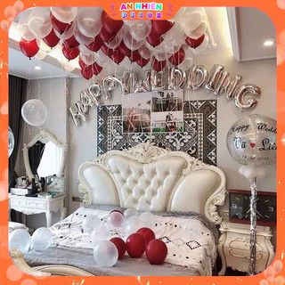 Set Trang Trí Phòng Cưới, Phòng Tân Hôn – Sang Trọng, Lãng Mạn, Kèm Bơm Tay, Băng Dính Và Hoa Hồng