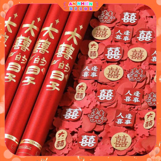 Combo Ống Phụt Giấy Chữ Hỷ - Phụt Kim Tuyến Cầm Tay Trang Trí Sự Kiện, Tiệc Cưới, Lễ Hội, Sinh Nhật