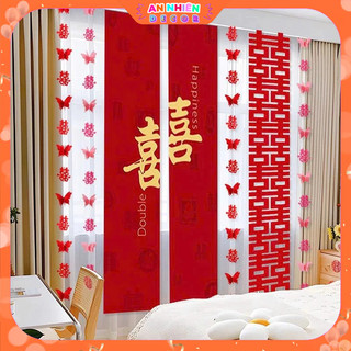 Set Dạ Treo Chữ Hỷ Hạnh Phúc Trang Trí Phòng Cưới Decor Tân Hôn Đẹp Lãng Mạn Ngày Vui Ý Nghĩa