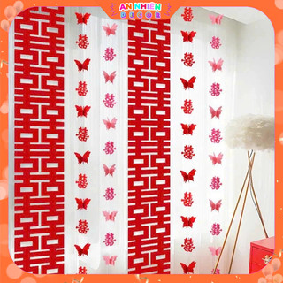 Set Dạ Treo Chữ Hỷ Hạnh Phúc Trang Trí Phòng Cưới Decor Tân Hôn Đẹp Lãng Mạn Ngày Vui Ý Nghĩa