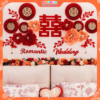 [CÓ ẢNH-VIDEO THẬT SHOP CHỤP] Set Trang Trí Phòng Cưới, Tân Hôn Phong Cách Mới Truyền Thống Kết Hợp Hiện Đại Sang Trọng
