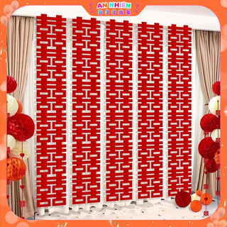 Dải Chữ Hỷ Dạ Đỏ Trang Trí Đám Cưới - Phụ Kiện Decor Phòng Cưới, Tân Hôn Tại Nhà PKC6