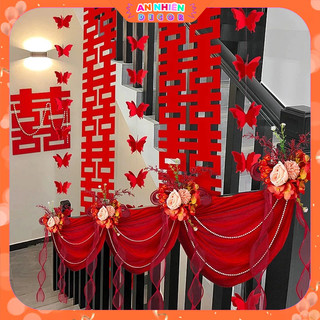 Dải Chữ Hỷ Dạ Đỏ Trang Trí Đám Cưới - Phụ Kiện Decor Phòng Cưới, Tân Hôn Tại Nhà PKC6