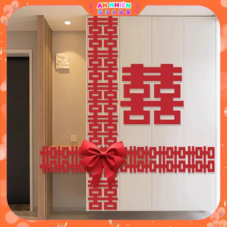 Dải Chữ Hỷ Dạ Đỏ Trang Trí Đám Cưới - Phụ Kiện Decor Phòng Cưới, Tân Hôn Tại Nhà PKC6