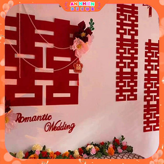 Dải Chữ Hỷ Dạ Đỏ Trang Trí Đám Cưới - Phụ Kiện Decor Phòng Cưới, Tân Hôn Tại Nhà PKC6