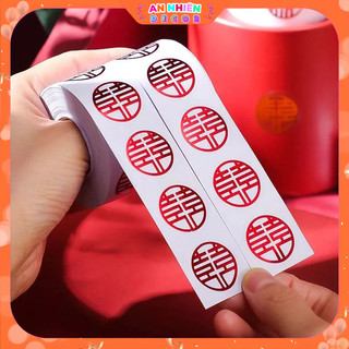 Decal Chữ Hỷ Dán Trái Cây, Bánh Kẹo - Chữ Hỷ Mini Trang Trí Đám Cưới, Ăn hỏi PKC6