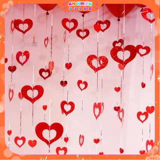 Dây Đuôi Tim Buộc Bóng Nhiều Màu Trang Trí Decor Phòng Cưới Hỏi Tân Hôn, Valentine, Tốt Nghiệp