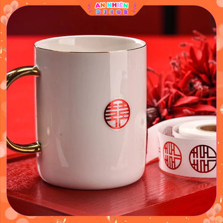 Decal Chữ Hỷ Dán Trái Cây, Bánh Kẹo - Chữ Hỷ Mini Trang Trí Đám Cưới, Ăn hỏi PKC6