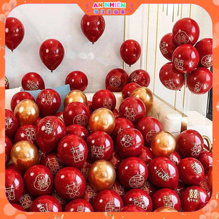 Combo 30 Quả Bóng Bay Siêu Nhũ Đỏ Mix Trang Trí Phòng Cưới, Tân Hôn Siêu Đẹp Giá Rẻ Cho Cô Dâu ChúRể