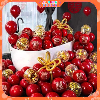 Combo 30 Quả Bóng Bay Siêu Nhũ Đỏ Mix Trang Trí Phòng Cưới, Tân Hôn Siêu Đẹp Giá Rẻ Cho Cô Dâu ChúRể