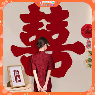 Chữ Hỷ Dạ Đỏ Trang Trí Phòng Cưới, Tân Hôn, Rạp Đám Cưới, Đám Hỏi Cho Cô Dâu Chú Rể Hiện Đại