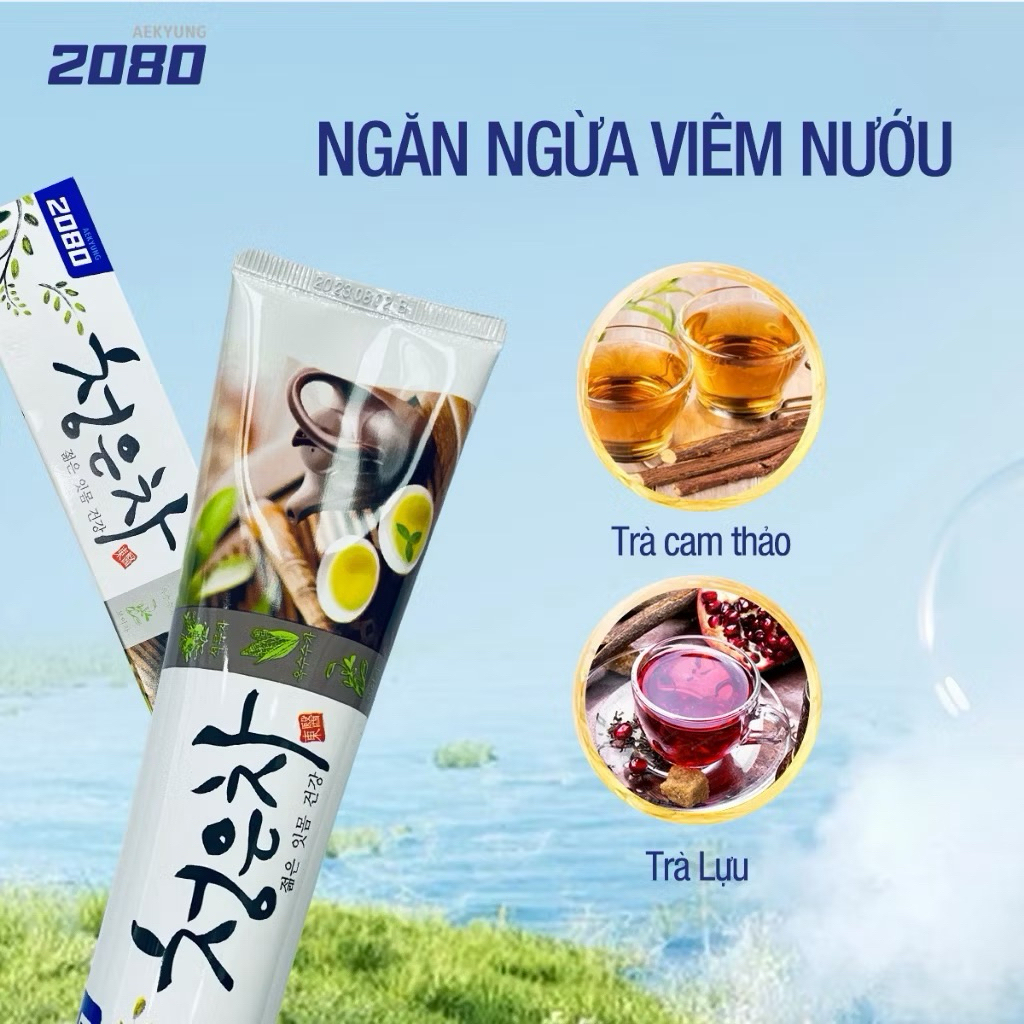 [Chính Hãng] kem đánh răng thơm miệng tinh chất thảo dược 2080 Cheong Eun Cha Cao Cấp Hàn Quốc 160g