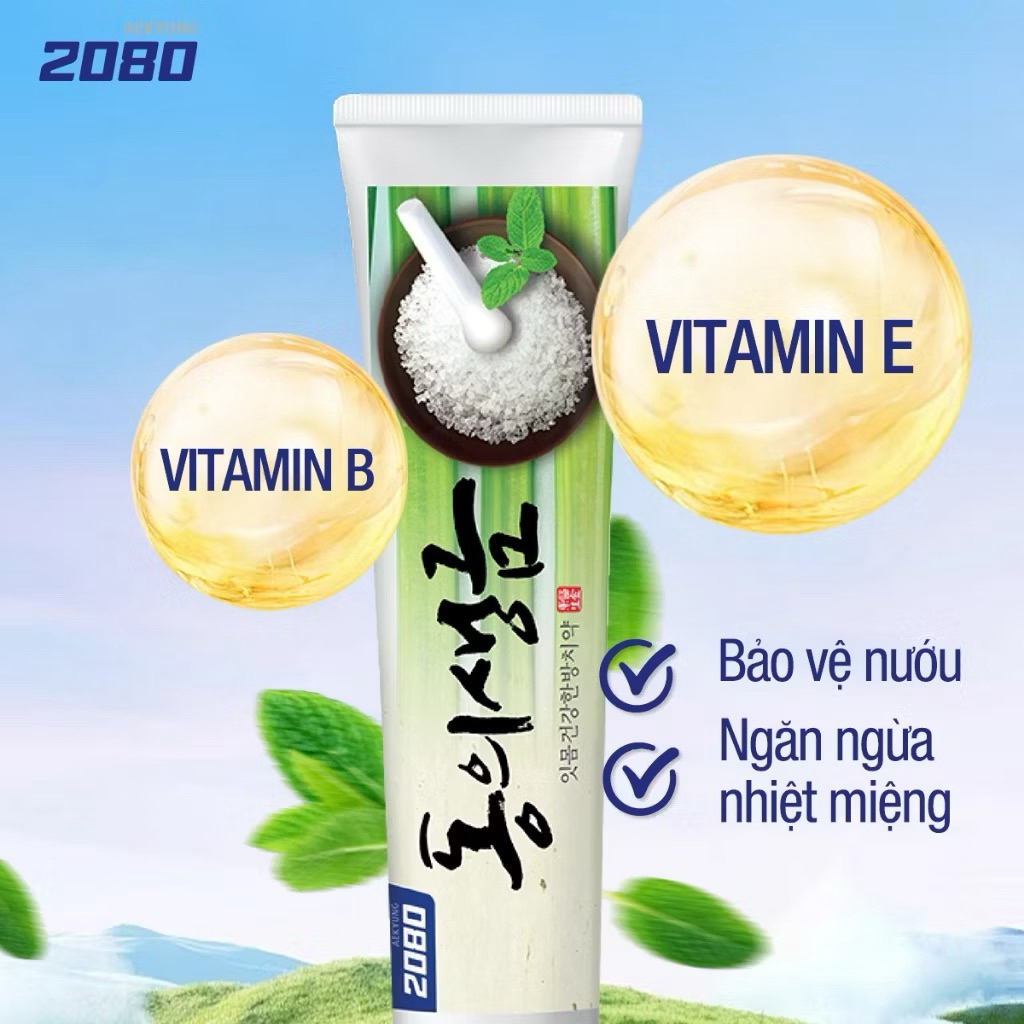 [Chính Hãng] Kem Đánh Răng Muối Thảo Dược Trắng Răng Thơm Miệng Ngăn Ngừa Viêm Nướu 2080 Dongyi Shenggum