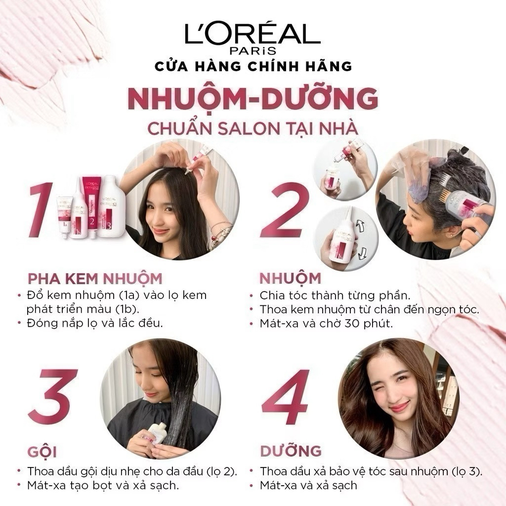 [Chính Hãng] Màu nhuộm dưỡng tóc phủ bạc bảo vệ gấp 3 L'Oreal Paris Excellence Crème 172ml
