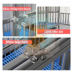 Chuồng Chó inox Gấp Gọn Có Bánh Xe + Khay + Đệm Chân Lồng chó mèo bằng inox 304 Size Đại Cho Chó Lớn — ảnh 3