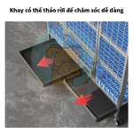Chuồng Chó inox Gấp Gọn Có Bánh Xe + Khay + Đệm Chân Lồng chó mèo bằng inox 304 Size Đại Cho Chó Lớn — ảnh 4