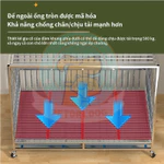 Chuồng Chó inox Gấp Gọn Có Bánh Xe + Khay + Đệm Chân Lồng chó mèo bằng inox 304 Size Đại Cho Chó Lớn — ảnh 8