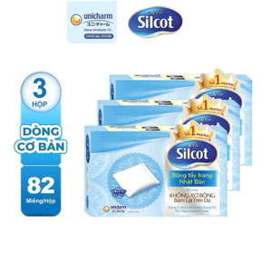 Hộp Bông trang điểm (bông tẩy trang) Silcot 82 miếng/hộp