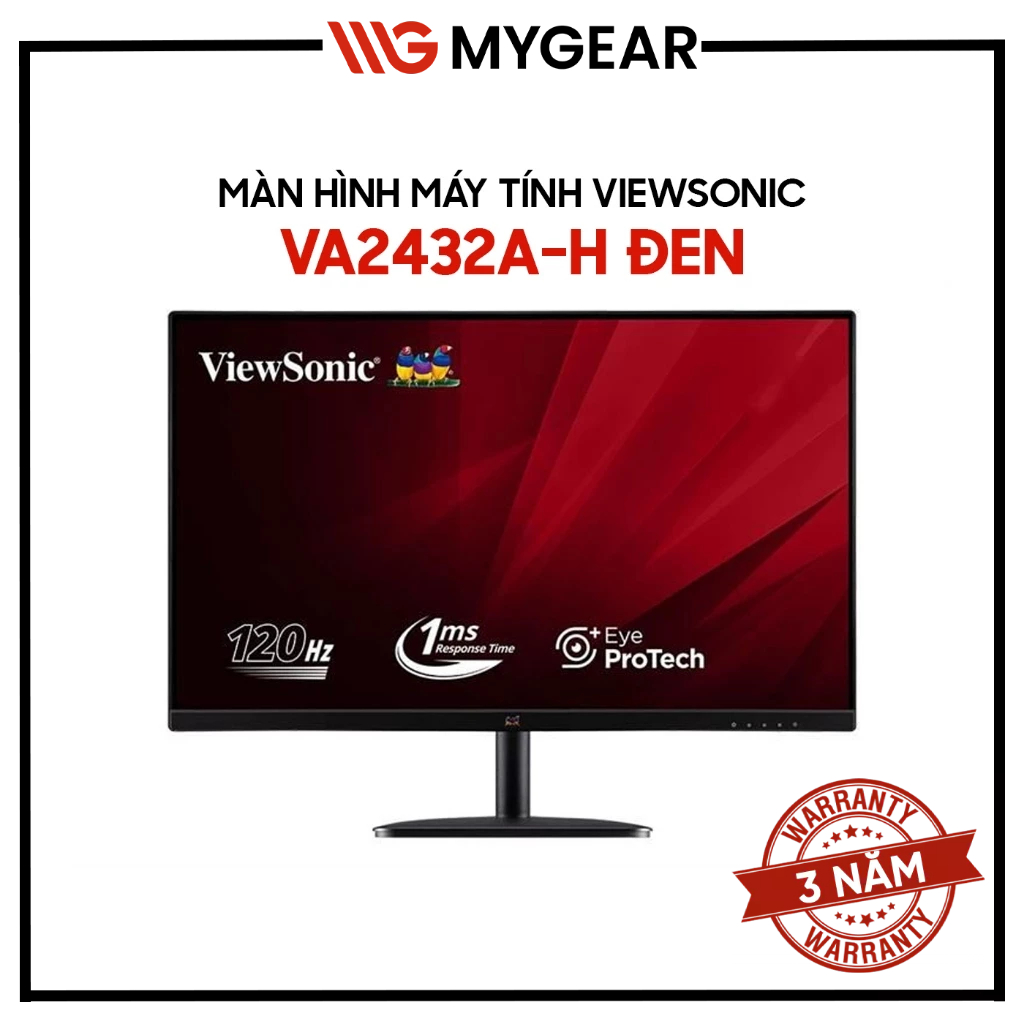 Màn Hình ViewSonic VA2432A-H VA2432-H VA2432Trắng/Đen 24 inch FHD IPS 100-120Hz 1ms - Chính Hãng